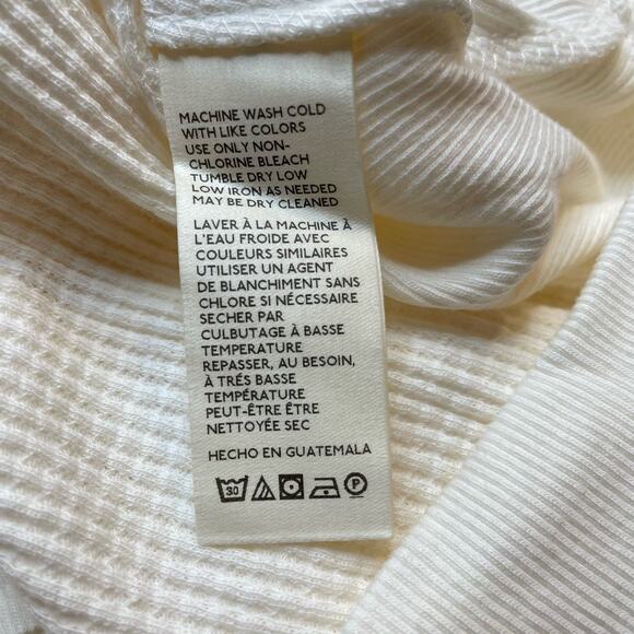 FREE PEOPLE NEW SANTA CLARA BOHO WESTERN COTTON WAFFLE THERMAL ALABASTER MEDIUM - Picture 10 of 11